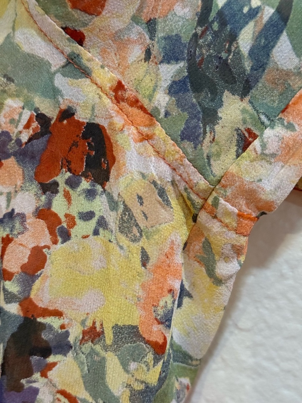 ORVIS Long Sleeve blouse  Multi-color Floral Print Pattern Medium - Picture 8 of 13